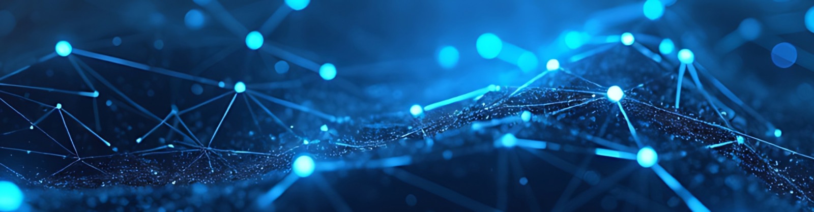 Abstract image of blue streaks of lights connected together
