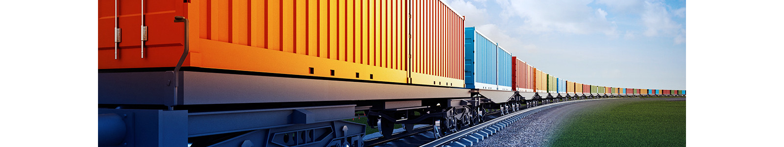 fleet of containers on a train