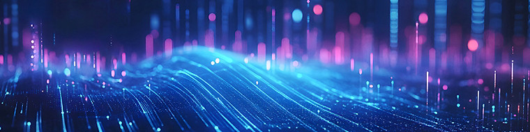 Digita streaks of blue against a darker blue background