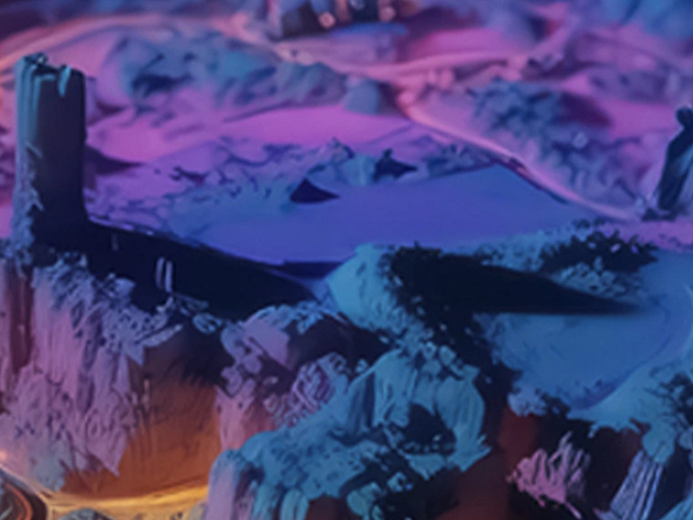 Una imagen abstracta azul y rosa