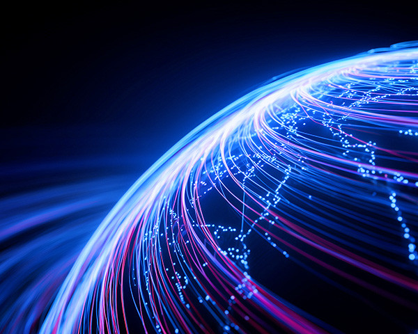 illuminated lights rotating the earth