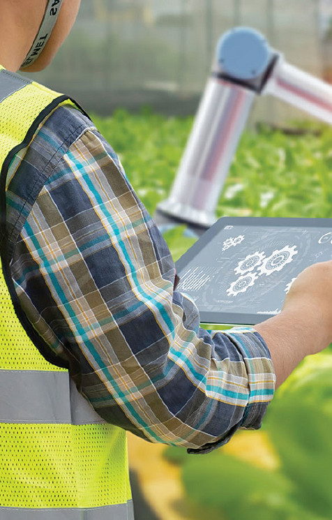 scientist with a tablet in hand