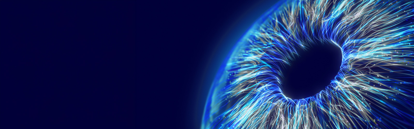 Digital erstellte Iris als Symbol für den Blick in die Zukunft