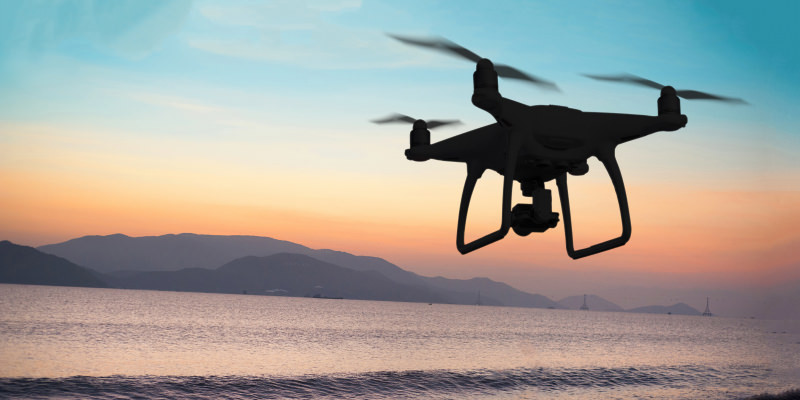 A drone near a beach