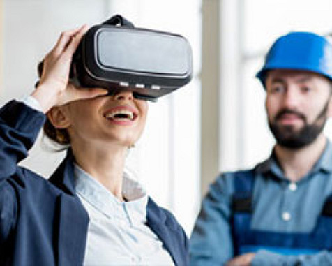 man and woman VR glasses