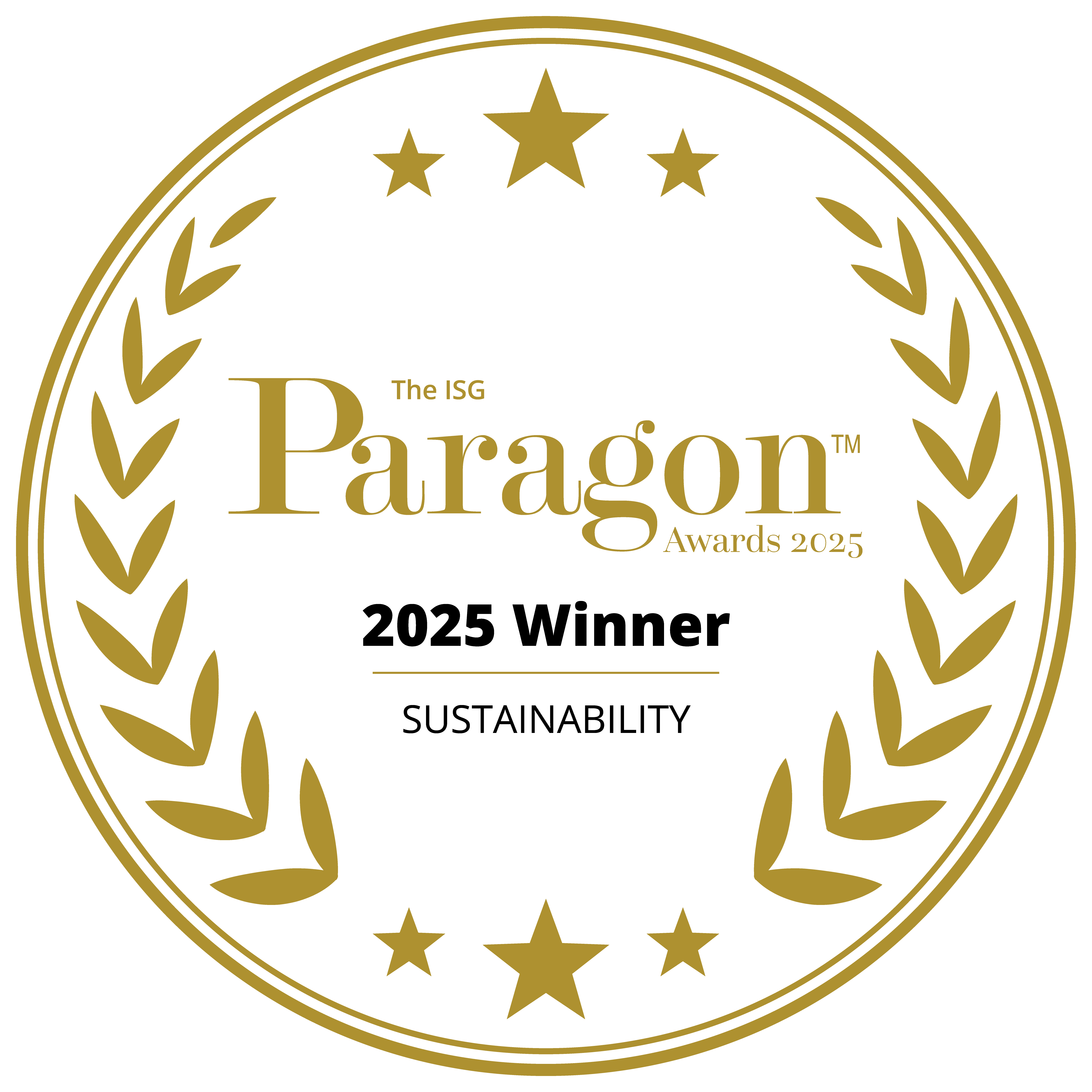 2025 ISG EMEA Paragon™ Award for Sustainability badge
