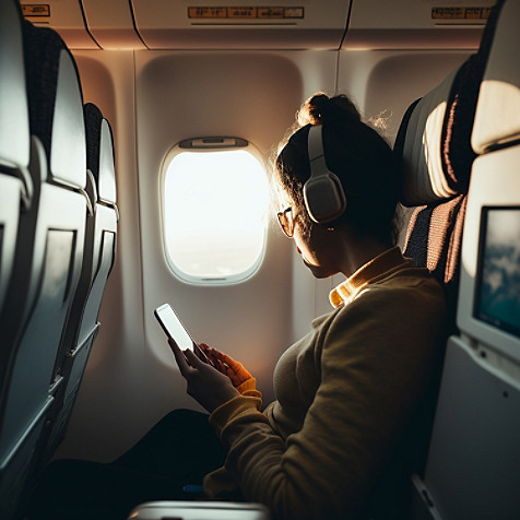 woman looking at a mobile phone