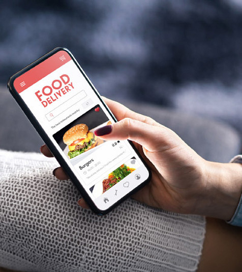 Food delivery app interface