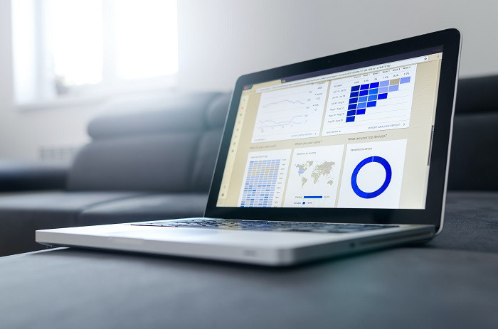 laptop displaying diagrams