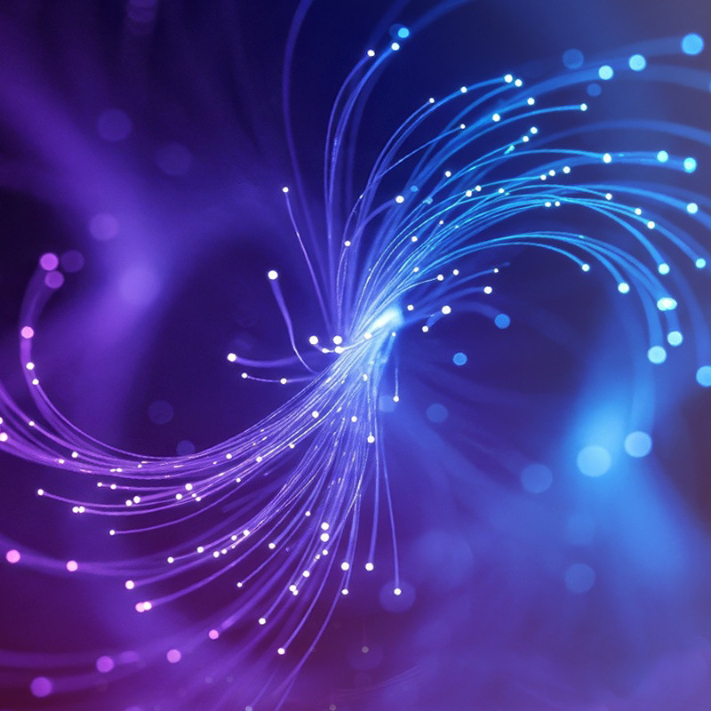 Abstract image of led strands in spiral shape