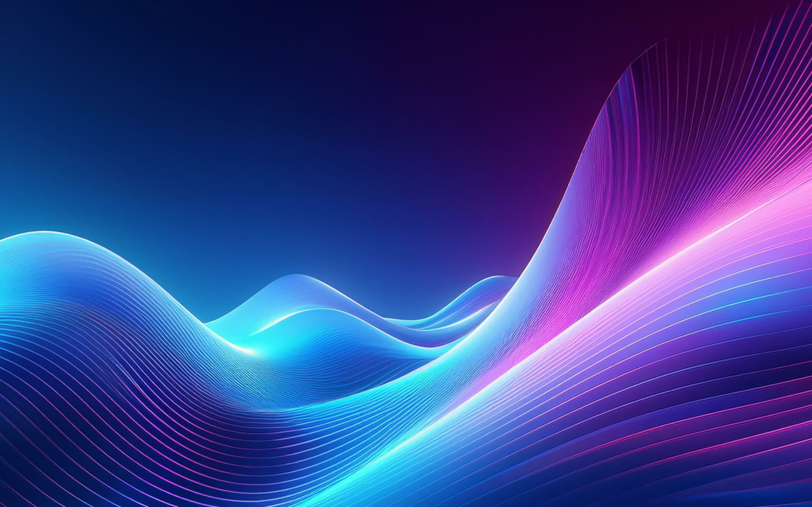 Smooth waves of digital blue lights 