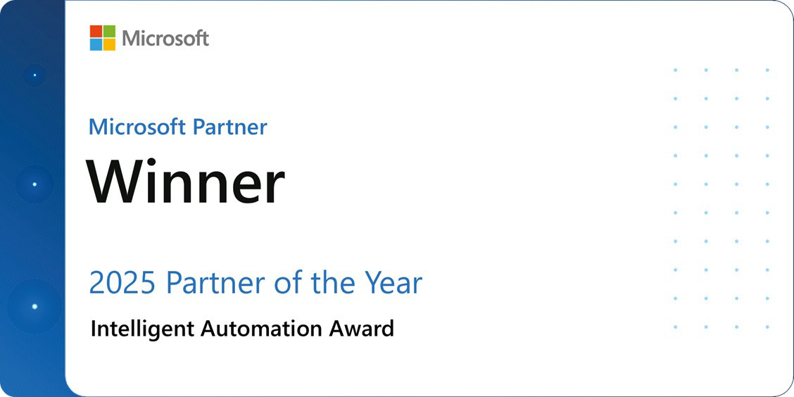 Badge de partenaire de l'année 2025 de Microsoft Intelligent Automation
