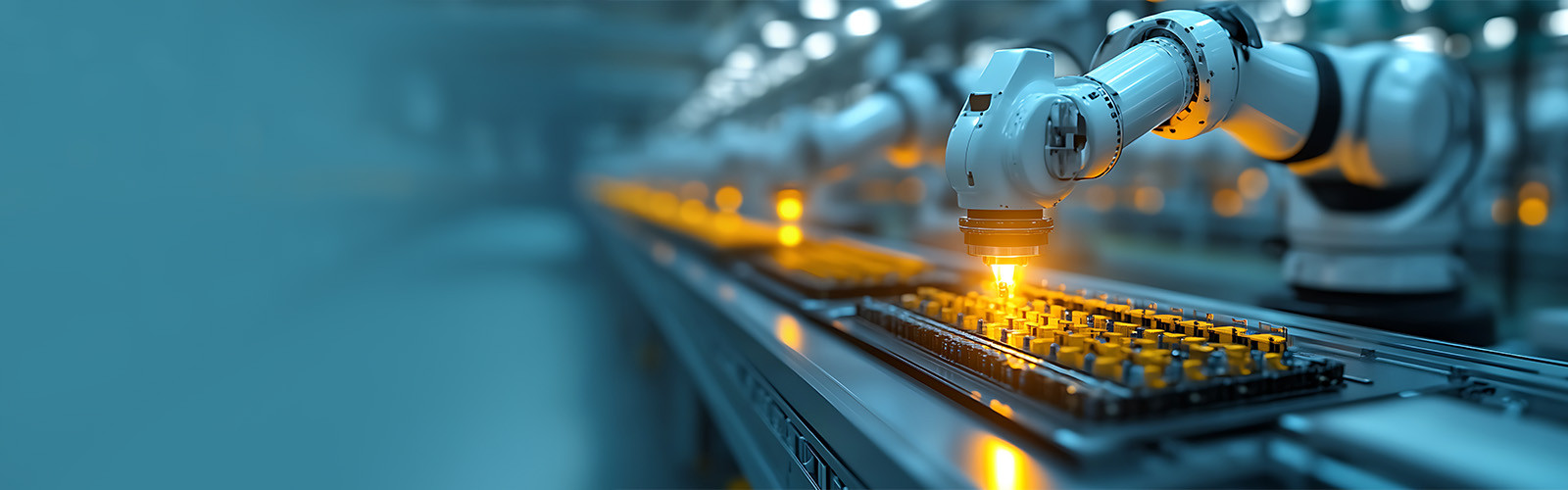 Manufacture robotic arm in an assembly line.