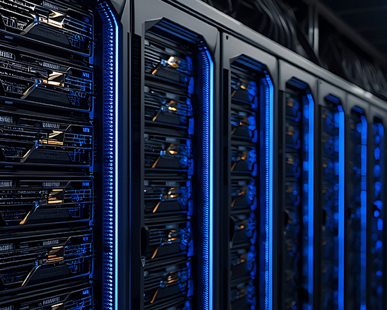 Roows of stacked servers