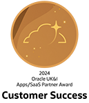 Abzeichen für den Oracle Applications/SaaS UK&I Customer Success Award