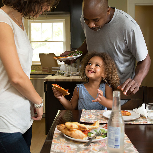 people eating pizza