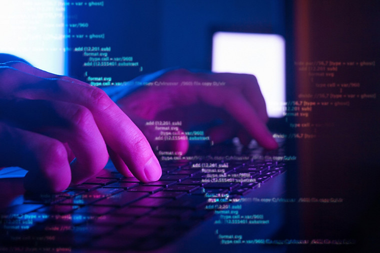 someone typing code