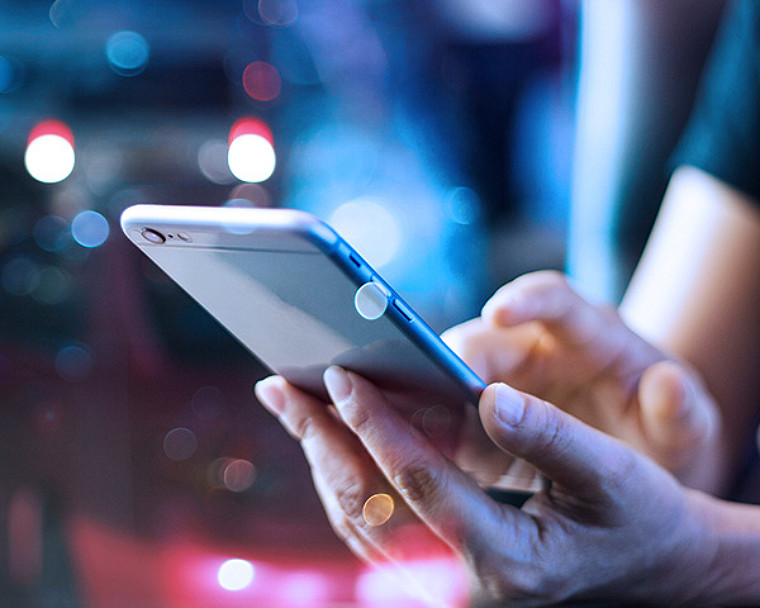 A peson using mobile phone