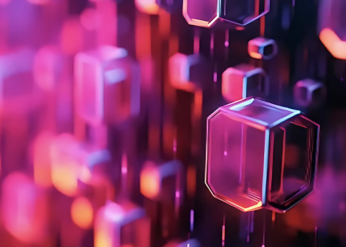 Abstract image of rose gold crystal cube like structures