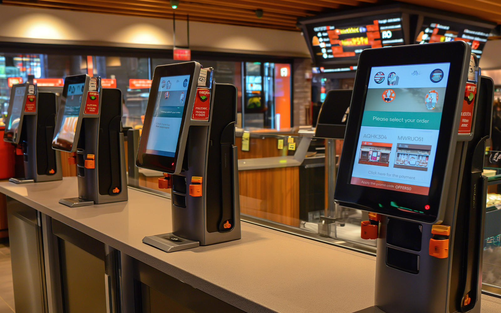 Self serving digital screen kiosks