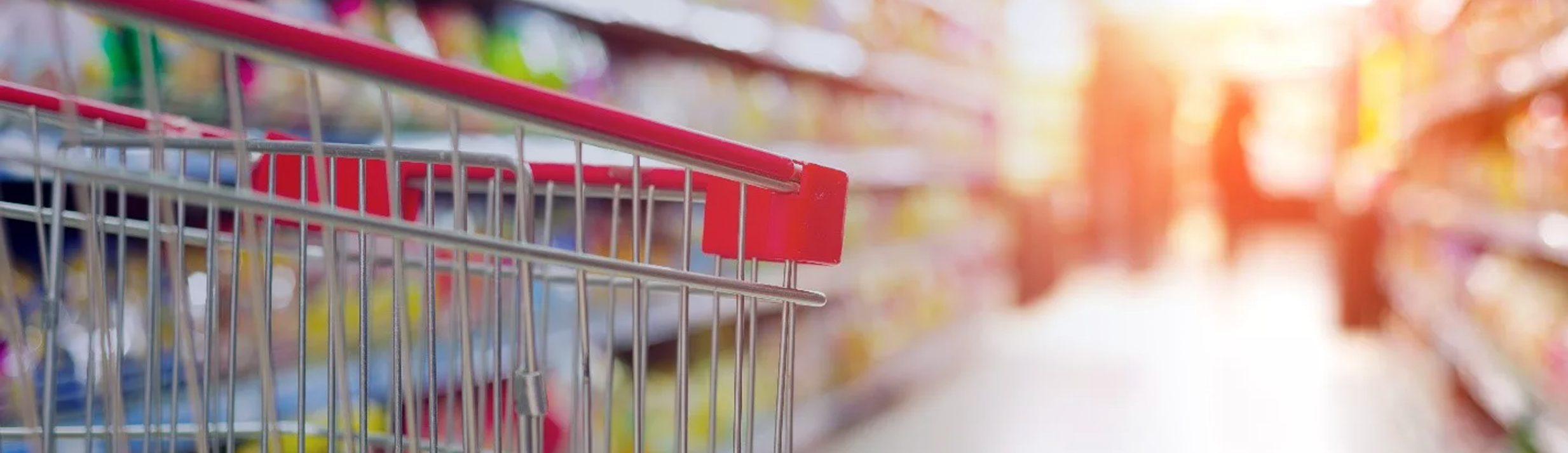 Shopping cart in grocery store