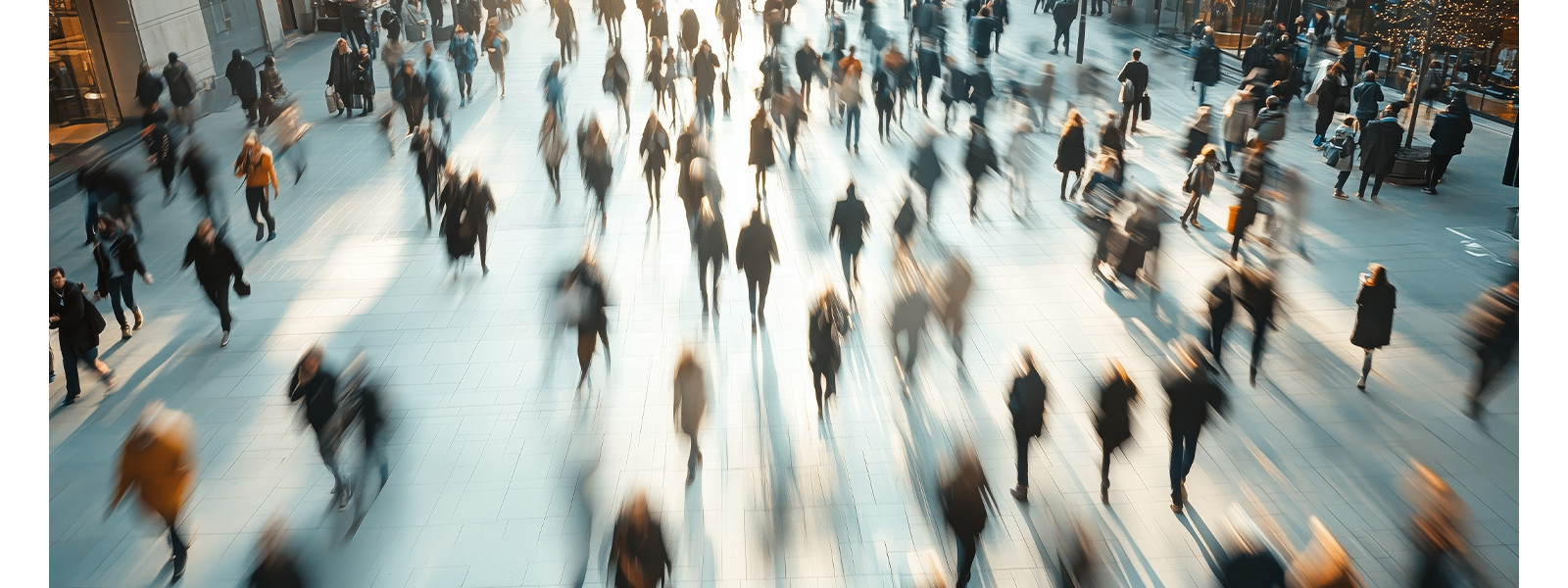 People walking at speed