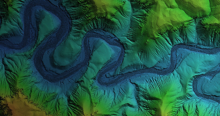 arial photo from river