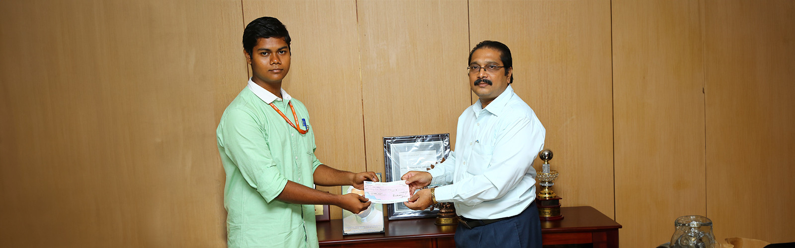 A student with his scholarship