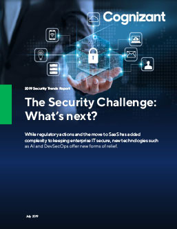 Graphic image of security challenge PDF cover where graphic security icons are visible over man's hand