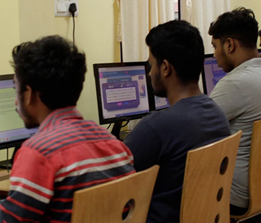 Students with computer