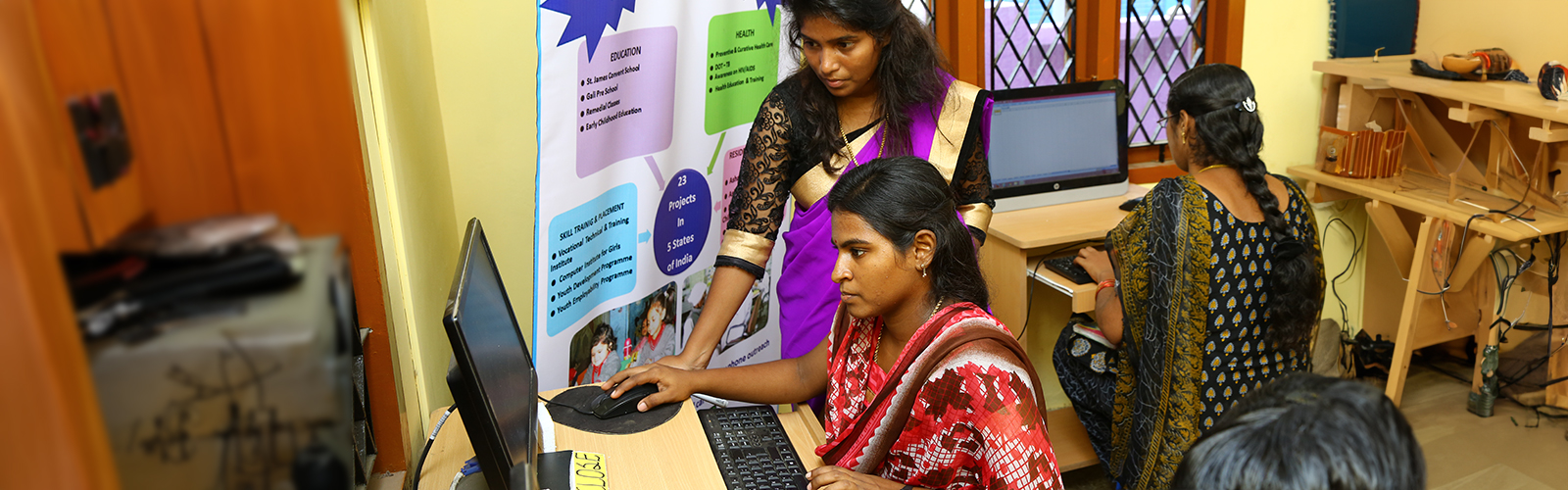 Woman providing training
