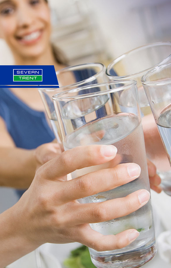 Associates cheersing glasses of water