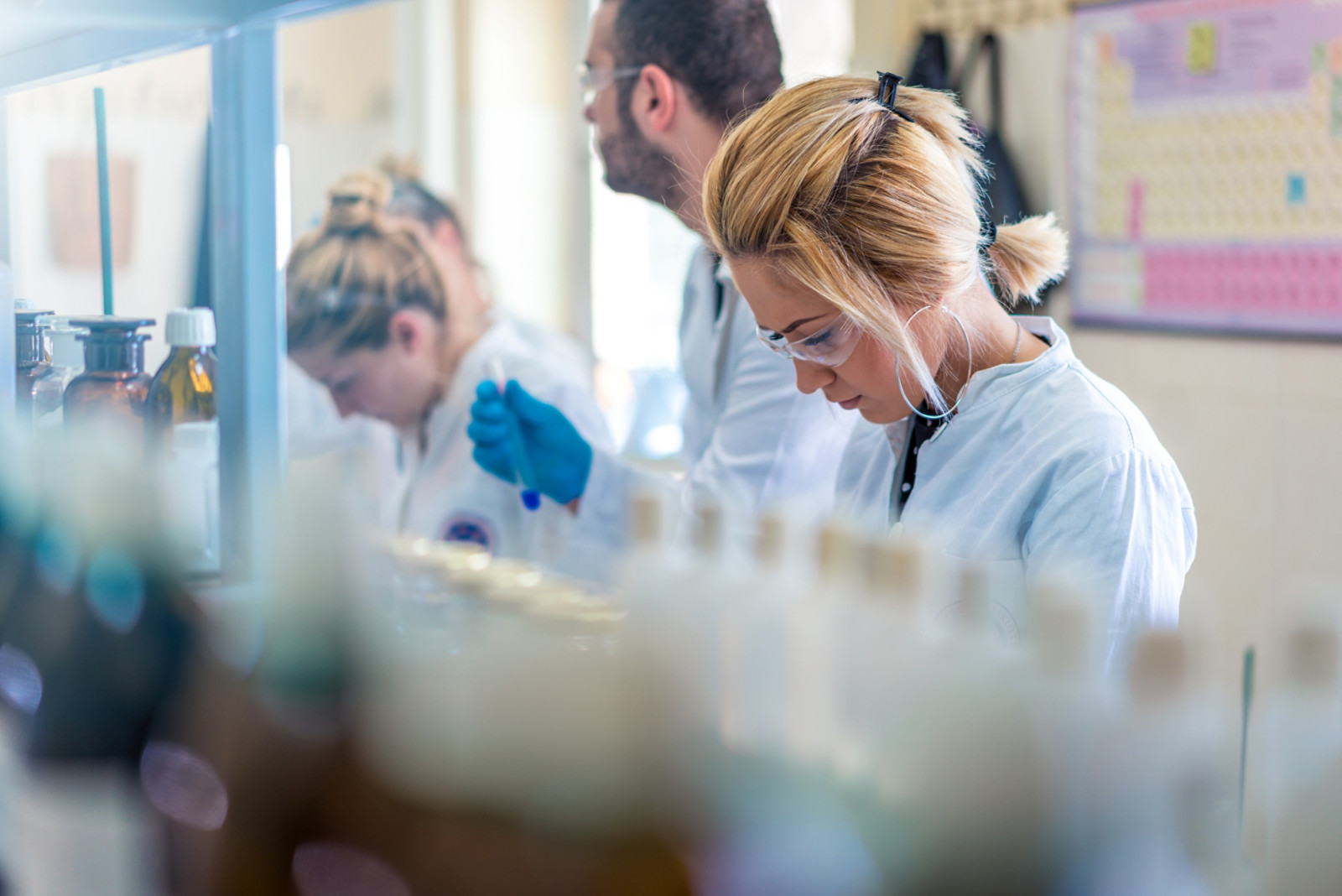 Young and beautiful female scientist working in laboratory doing some research; Shutterstock ID 1081681538; purchase_order: 10000046425; job: FM Nordics; client: Denmark; other: 