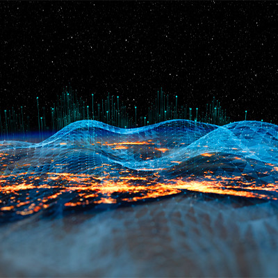 Eine lebendige Darstellung modernster Technologie, die die Entwicklung und Zukunft des Internets repräsentiert