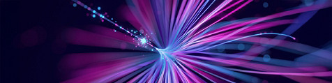 Abstract purple, blue and white light rays.