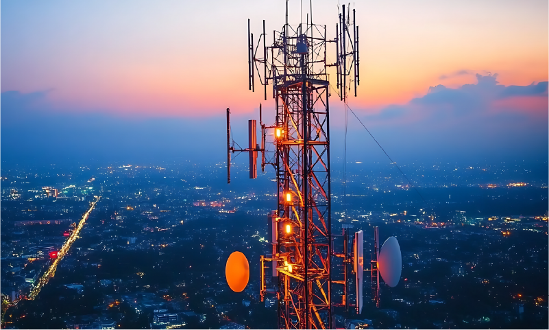 A skyview of Antennas for telecommunications