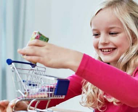 girl adding products to her cart