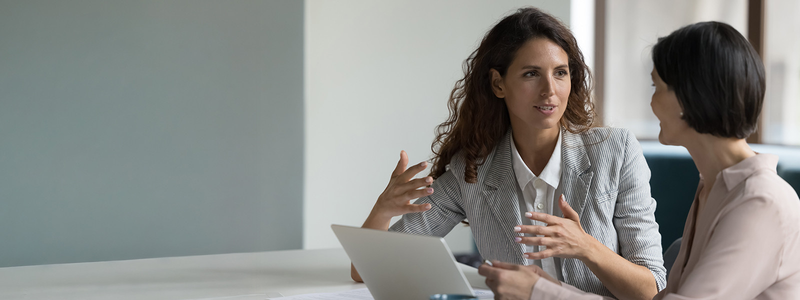 woman looking at tab