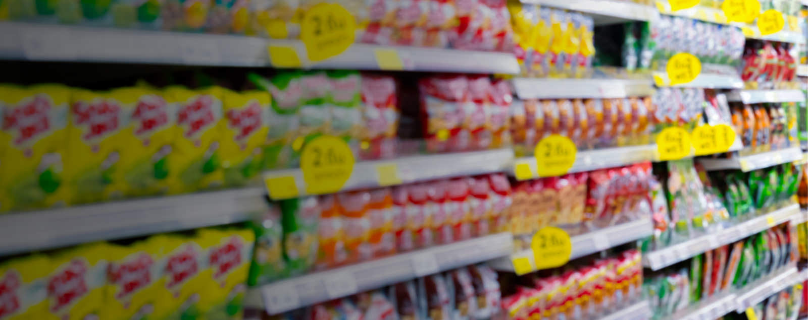 Stocks of different items on the rack of a departmental store