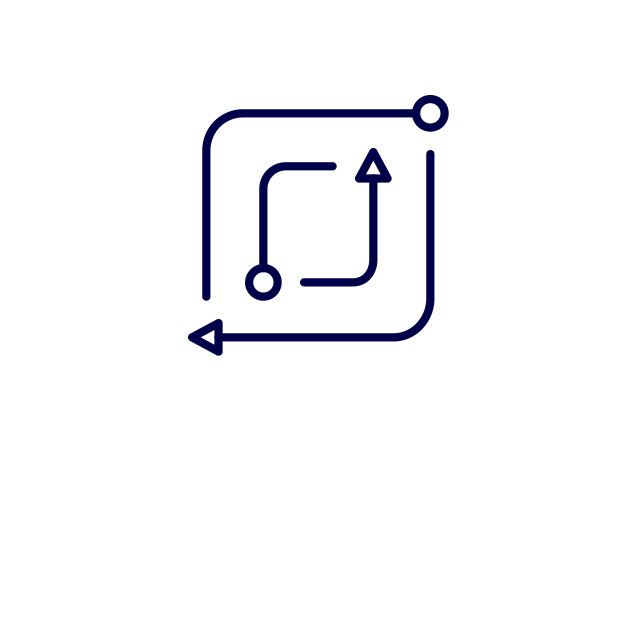 Connected arrows and pathways icon