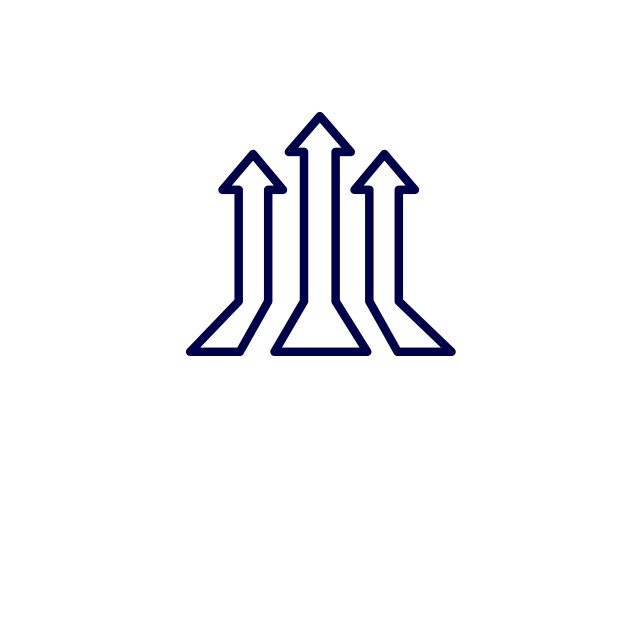 Multiple upward pathways icon
