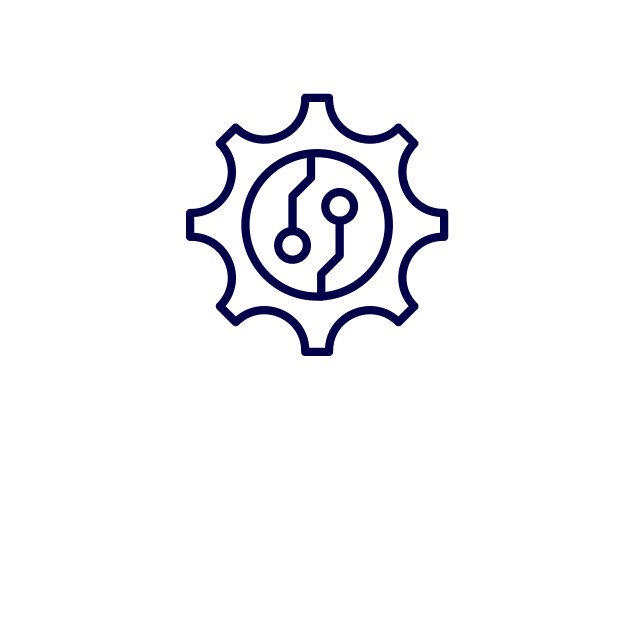Gear with digital circuit icon