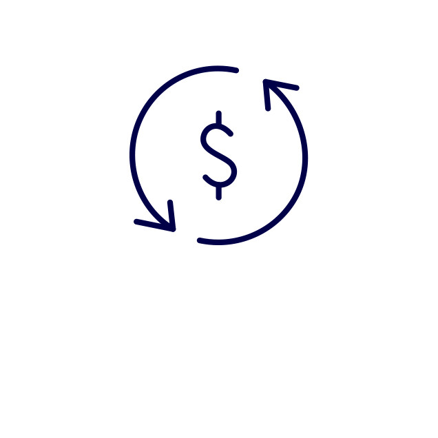 Dollar sign with circular arrows icon
