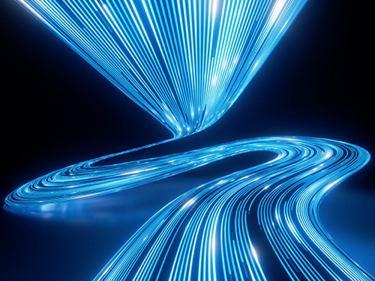 Abstract image of illuminated blue lines  