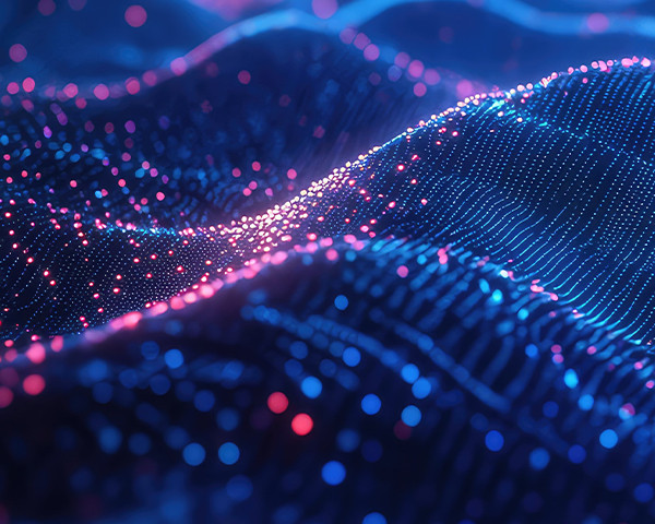 A bluish and purple wave dots