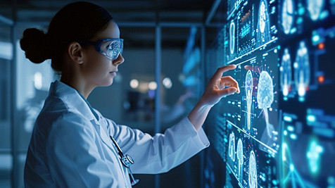 woman working with displays